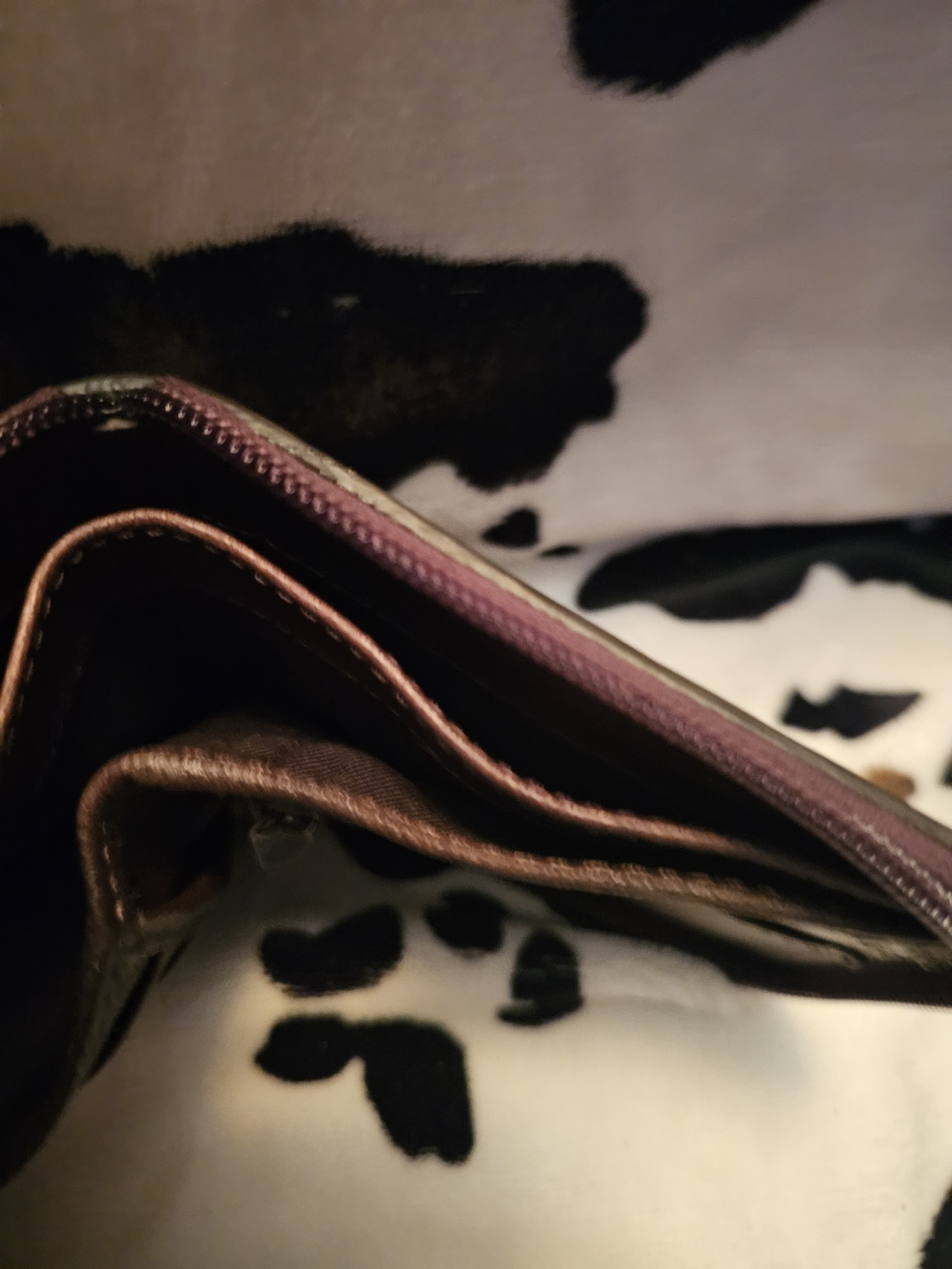 Handcrafted Woven Leather Zip Wallet - Tan & Dark Brown - Picture 4 of 5
